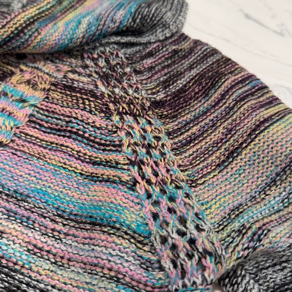 John Paul Richard cowl neck sweater with multicolor knit and cable-knit details - Picture 5 of 6